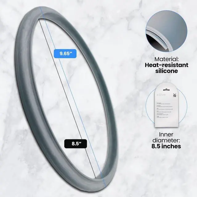 Alt view image 4 of 7 - Replacement WMF Perfect Pot Rubber Gasket 60.6856.9990 Compatible with WMF Perfect Plus and Perfect Pot Lid, Silicone, for 8.66" Diameter Pots
