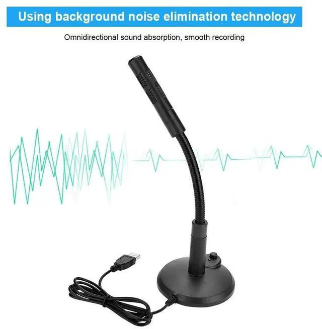 Alt view image 2 of 6 - ASHATA USB PC Microphone, Portable Directional Mic with Noise Canceling, Flexible Gooseneck, for Laptop, Desktop, Singing, Podcasting, Voice Recording