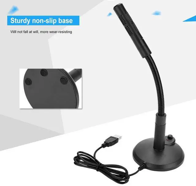 Alt view image 5 of 6 - ASHATA USB PC Microphone, Portable Directional Mic with Noise Canceling, Flexible Gooseneck, for Laptop, Desktop, Singing, Podcasting, Voice Recording