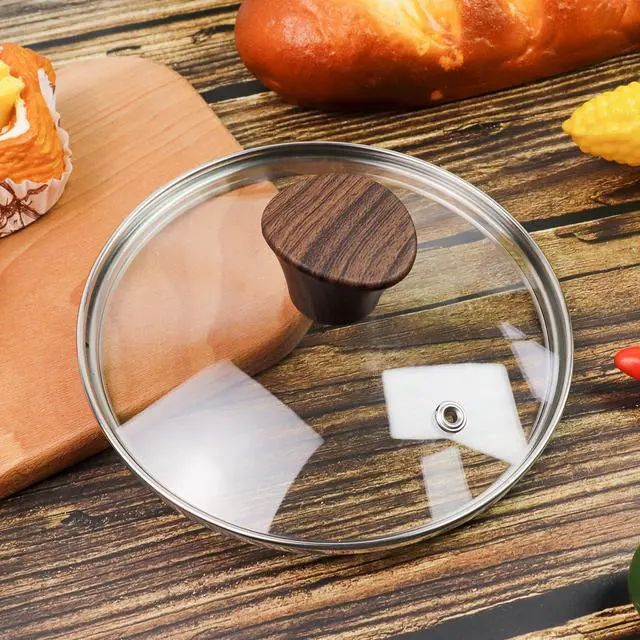 Alt view image 6 of 6 - 6.5 Inch Tempered Glass Lid, Universal Pot and Pan Cover Replacement for Home Kitchen Cooking - Dishwasher Safe Cookware Cover with 304 Stainless Steel Edge & Heat Resistant Bakelite Knob