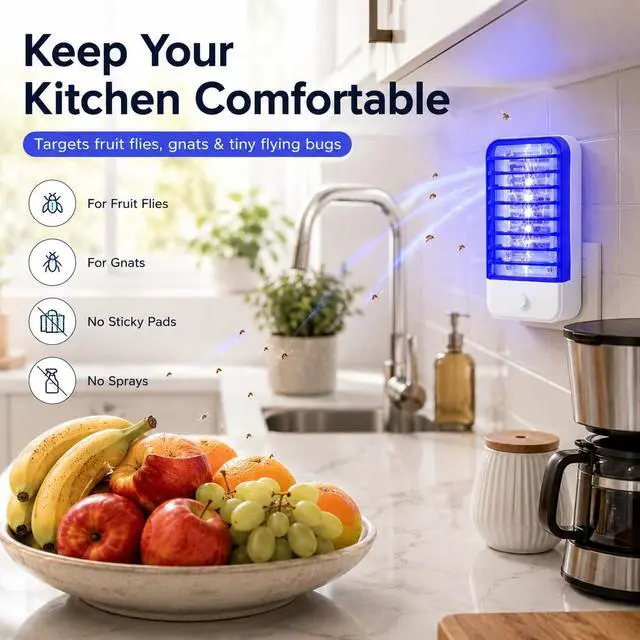 Alt view image 4 of 7 - 2026 Bug Zapper Indoor Plug in Mosquito Zapper Indoor,4Pack Baby Safe Mosquito Killer for Nursery&Bedroom,Fruit Fly Zapper Insect Killer with 365nm Blue Light,Plug in Gnat Killer for Kitchen&Plant