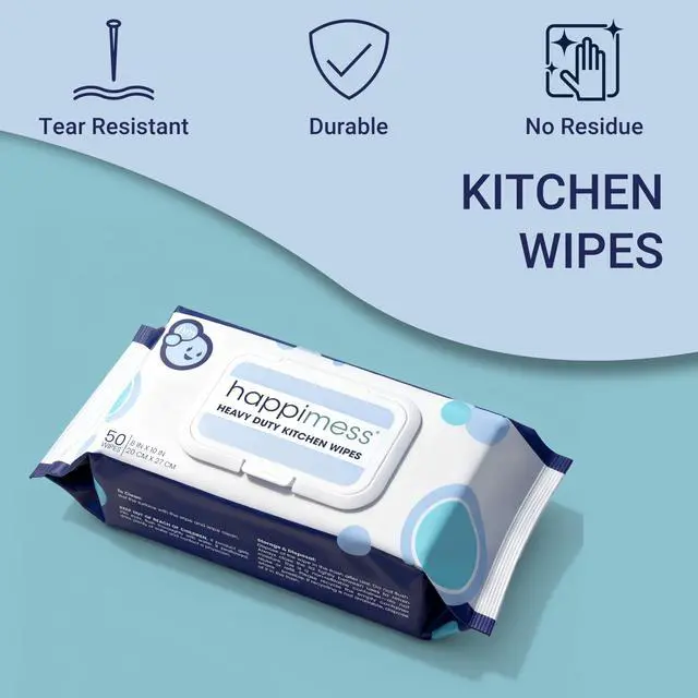 Alt view image 4 of 7 - WPE1003A Reusable Heavy Duty Kitchen Wipes, Strong & Durable Multi-Surface Cleaning Cloths for Counters, Stovetops & Grease, Streak-Free & Unscented, 50 Count, 8" x 10"