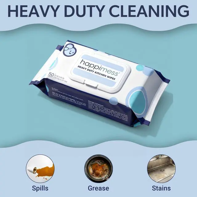 Alt view image 5 of 7 - WPE1003A Reusable Heavy Duty Kitchen Wipes, Strong & Durable Multi-Surface Cleaning Cloths for Counters, Stovetops & Grease, Streak-Free & Unscented, 50 Count, 8" x 10"