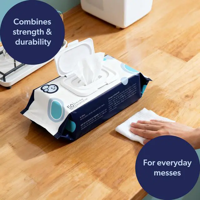 Alt view image 6 of 7 - WPE1003A Reusable Heavy Duty Kitchen Wipes, Strong & Durable Multi-Surface Cleaning Cloths for Counters, Stovetops & Grease, Streak-Free & Unscented, 50 Count, 8" x 10"