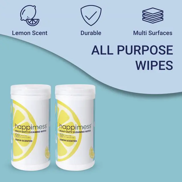 Alt view image 4 of 7 - WPE1002A-2SET All-Purpose Cleaning Wipes, Heavy Duty Multi-Surface Household Wipes for Kitchen and Bathroom, Fresh Lemon Scent, 100 Count, Pack of 2