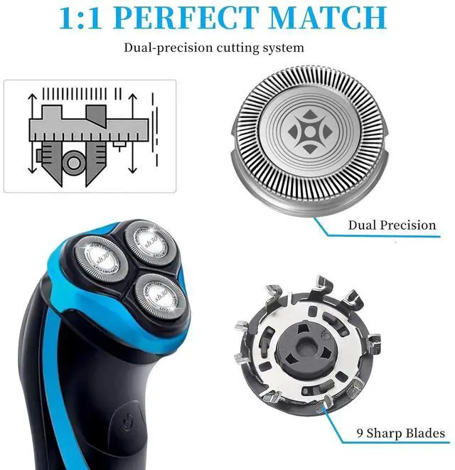 Alt view image 2 of 6 - SH30 Replacement Heads Compatible with Shavers Series 3000 2000 1000 S738 S1560 Click and Style Shaver,SH30 Replacement Double Blades for Series 3000 Replacement Blades,6pcs.