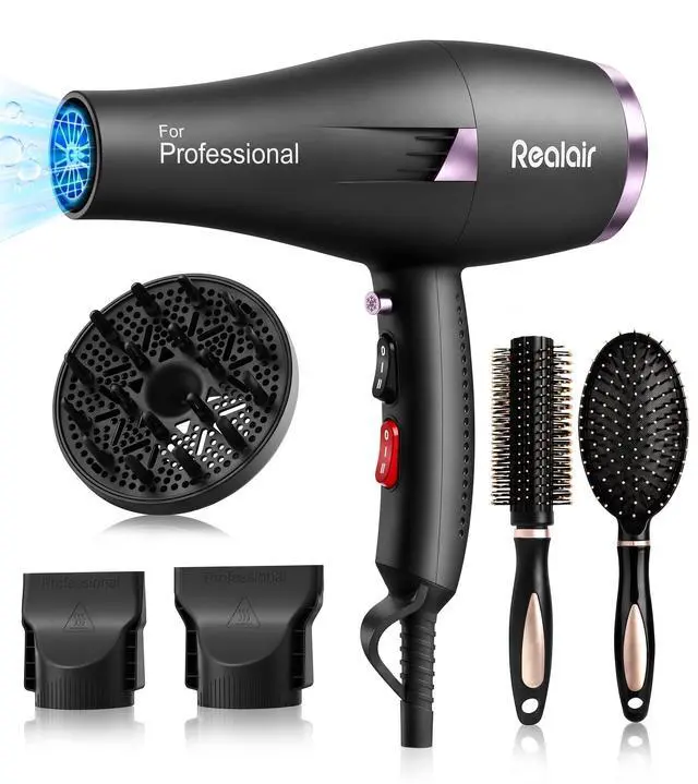 Main image of Salon Hair Dryer, Professional Blow Dryer AC Motor with Diffuser for Women and Men, 5X Fast Drying, Powerful and Quiet Hair Blow Dryer for Fast & Easy Styling (1875 Watts)