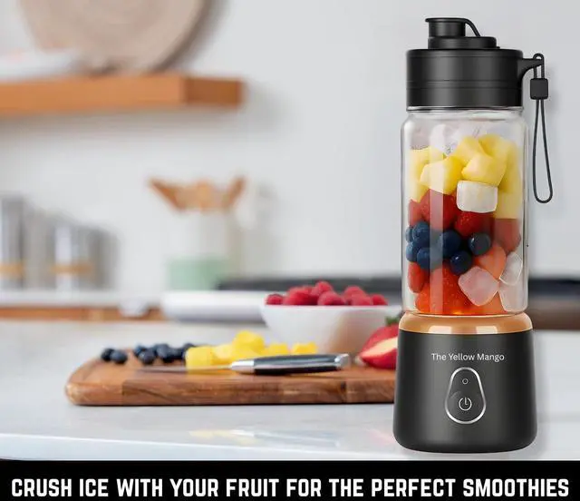 Alt view image 4 of 7 - Portable Glass Blender Cup, Electric USB Mini Juicer Blender for Shakes and Smoothies, 500ml, 12 Stainless Steel Blades, Rechargeable, Lightweight, Black, Ideal for Travel & Gym (Pink)