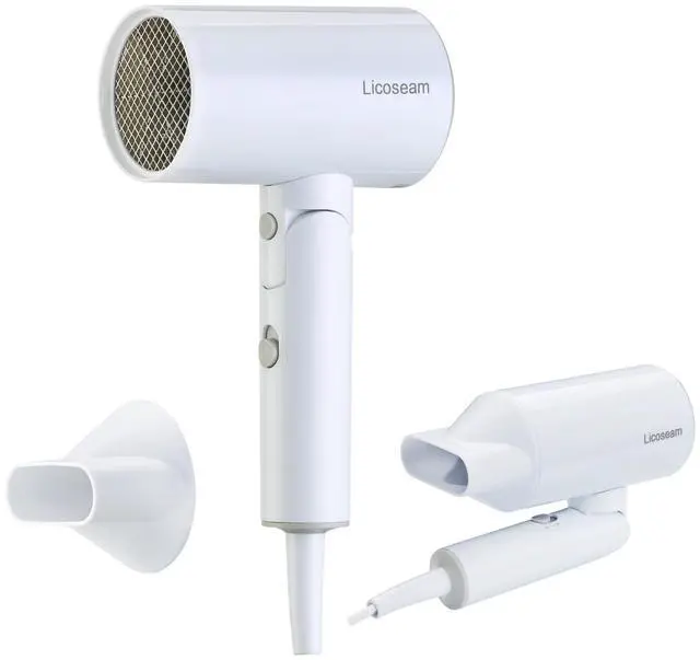 Main image of Hair Dryer, 1600W Small Foldable Hair Blow Dryer, Fast Drying Travel Hair Dryer, White