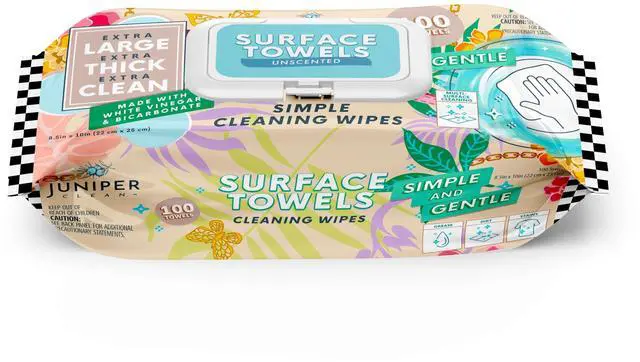 Main image of Single Surface Cleaning Wipes Bleach Free, Thick & Large Dispose, All-Purpose Cleaner for Bathroom, Kitchen, Office, 100 Count Soft Flow, Biodegradable, No Scent