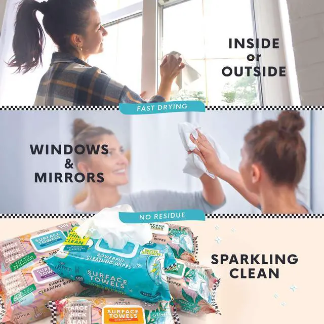 Alt view image 5 of 5 - Single Surface Cleaning Wipes Bleach Free, Thick & Large Dispose, All-Purpose Cleaner for Bathroom, Kitchen, Office, 100 Count Soft Flow, Biodegradable, No Scent