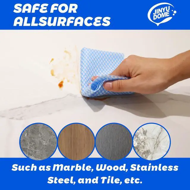Alt view image 3 of 6 - Disposable Kitchen Cleaning Cloths Dish Towels Dish Cloth Reusable Cloths for Kitchen, Bathroom, Household Cleaning (Blue 100 Pack)