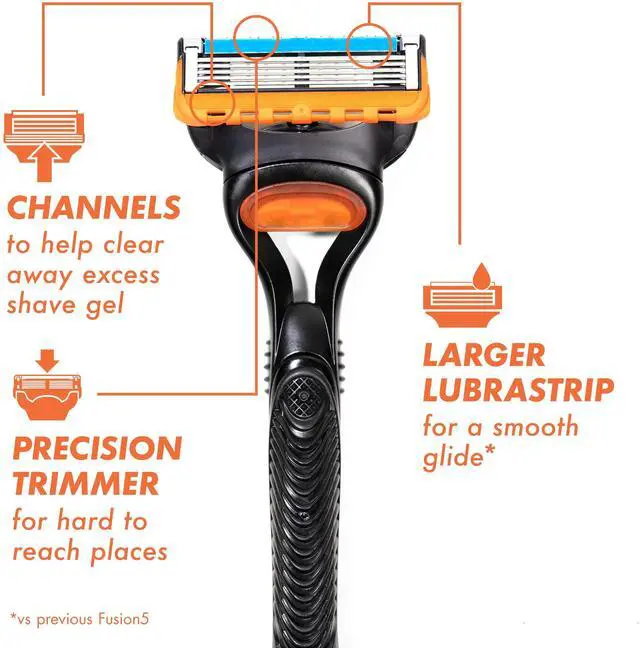 Alt view image 2 of 7 - Fusion5 Razor Refills for Men, 4 Razor Blade Refills