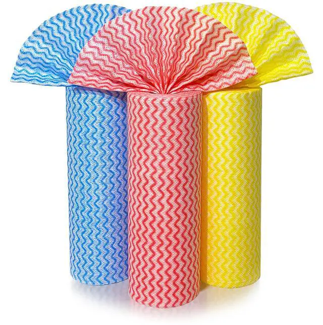 Main image of Disposable Cleaning Cloths Wipe Roll, Dish Wash Cloths, Cleaning Washcloth Towel for Kitchen Bathroom Furniture and Car, One-Hand Tearing (Pack of 3-Rolls, 150-Sheets Total)