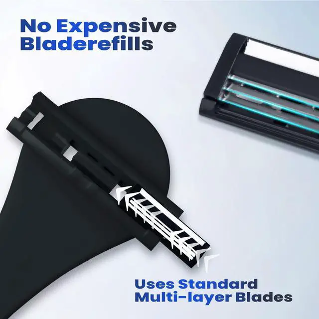 Alt view image 6 of 6 - Foldable & Silicone Back Hair Body Shaver Refill Cartridges,3 Blade Razor for Men, 10 Razors Included