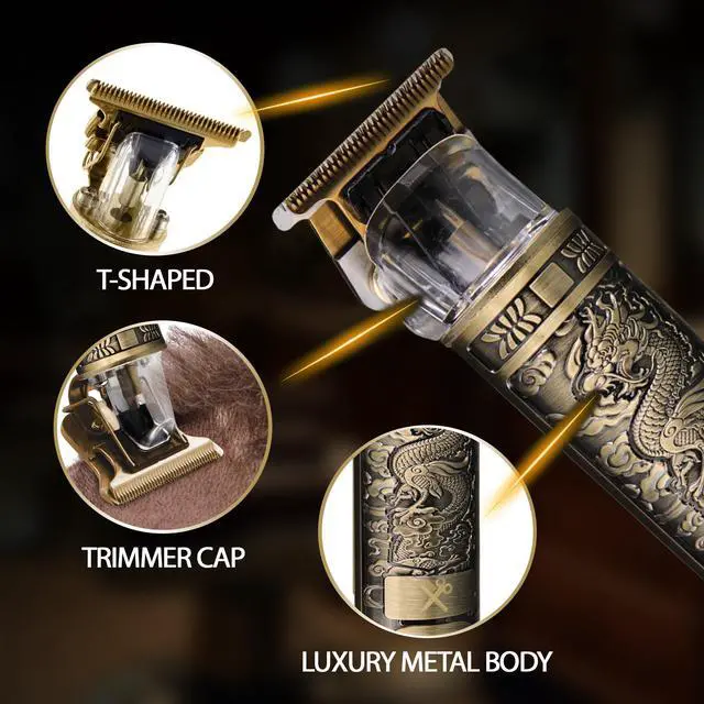 Alt view image 4 of 6 - T-Blade Trimmer for Men, Hypoallergenic T-Blade Trimmer with 4 Guide Combs (1 2 3 4mm) LCD Screen, Rechargeable 120 Minute Run-Time, Bump-Free & Irritation-Free, Dragon Ergonomic Design