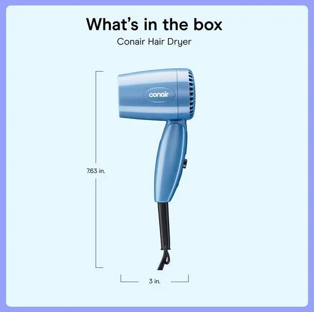 Alt view image 7 of 7 - Compact Travel Dual Voltage Hair Dryer