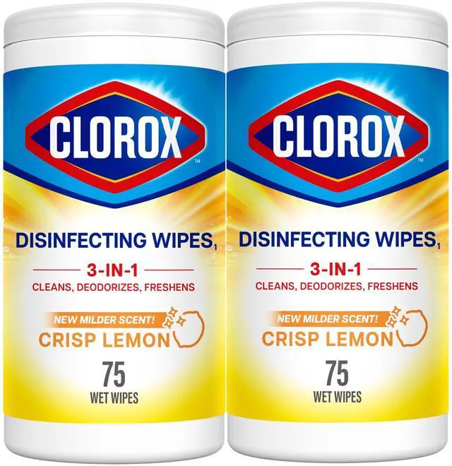 Main image of Disinfecting Wipes Back to School, Bleach Free, Crisp Lemon, 75 Count, Pack of 2 (Package May Vary)