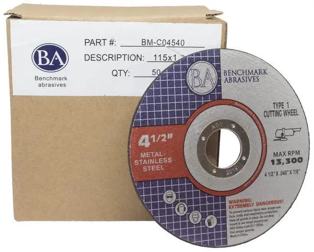 Main image of Grinder Cut Off Wheels 4 1/2 Inch Aluminum Oxide Thin Type 1 Angle Grinder Cutting Disc for Metal & Stainless Steel - .040" Thick 7/8" Arbor, Fast Grinder Cutting Wheel - 25 Pack