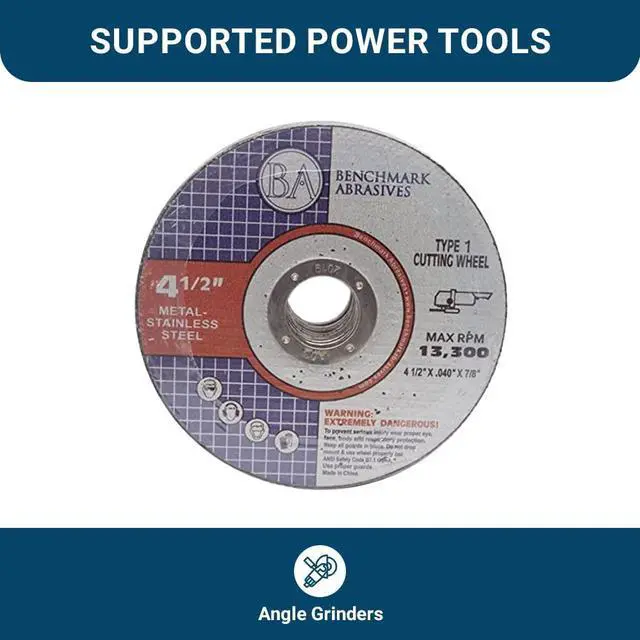 Alt view image 4 of 4 - Grinder Cut Off Wheels 4 1/2 Inch Aluminum Oxide Thin Type 1 Angle Grinder Cutting Disc for Metal & Stainless Steel - .040" Thick 7/8" Arbor, Fast Grinder Cutting Wheel - 25 Pack