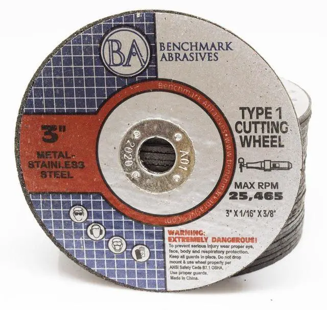 Main image of 3 Inch Aluminum Oxide Thin Type 1 Grinder Cut Off Wheels, 1/16" Thick 3/8" Arbor for Metal and Stainless Steel Die Grinder Cutting Disc, Grinding Cutting Wheel - 25 Pack
