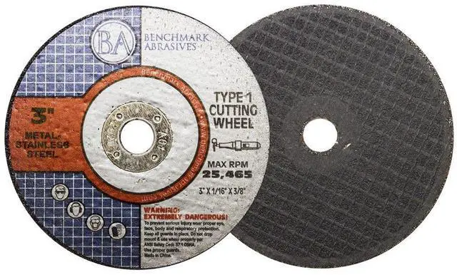 Alt view image 2 of 6 - 3 Inch Aluminum Oxide Thin Type 1 Grinder Cut Off Wheels, 1/16" Thick 3/8" Arbor for Metal and Stainless Steel Die Grinder Cutting Disc, Grinding Cutting Wheel - 25 Pack
