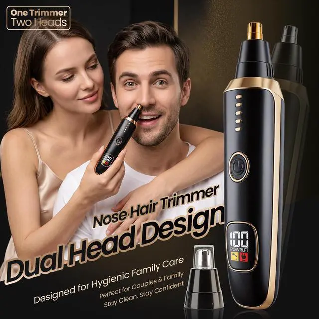 Alt view image 2 of 7 - Nose & Ear Hair Trimmer with LED Display for Men and Women, 2026 USB Rechargeable Facial Trimmer Clipper for Easy Cleansing, Portable Painless Grooming Kit,Gift Box Included