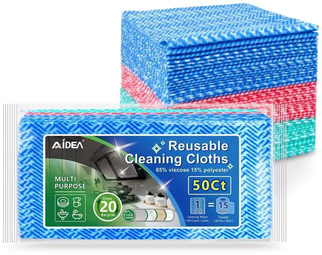 Main image of Cleaning Wipes, Reusable Paper Towels, Disposable Towels, Domestic Wipes for Dish&Kitchen, 50 Count Multi-Purpose Cleaning Dish Rags, 12 * 12 Inch