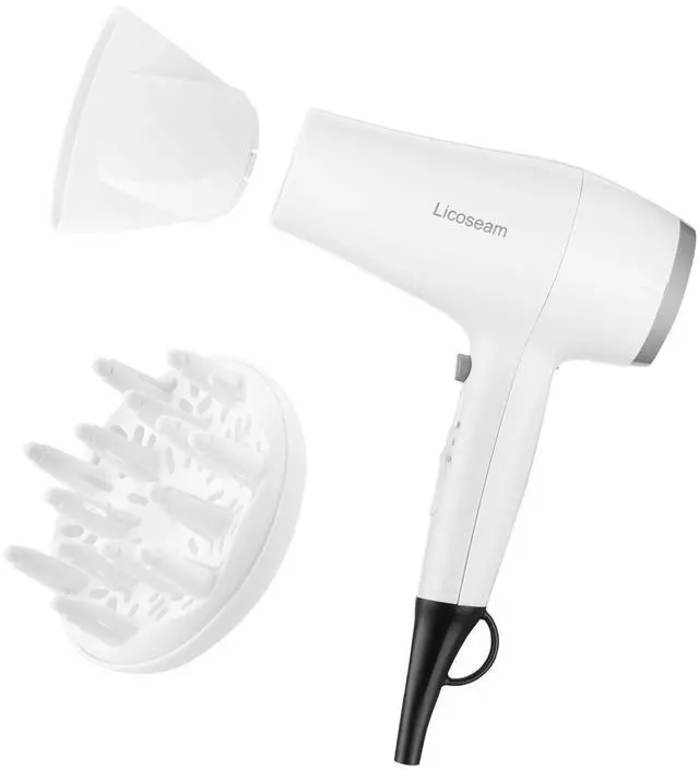 Main image of 1875W Compact Hair Blow Dryer with Diffuser & Concentrator, White