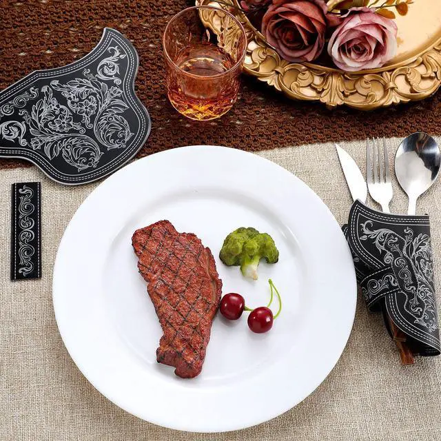Alt view image 3 of 4 - 24 Pcs Cowboy Holster Silverware Holsters Knife and Fork Silverware Sleeves Vintage Utensil Pouch Bags for Western Party Easter Decorations Home Church Party