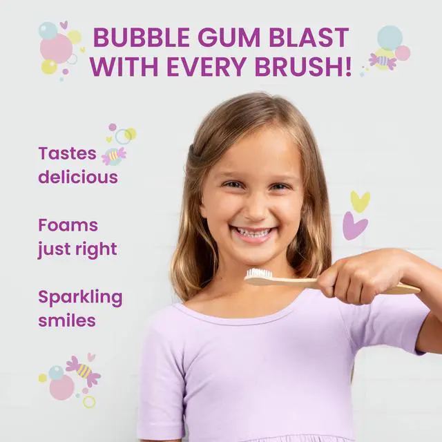 Alt view image 5 of 6 - Botanique Kids Fluoride Anticavity Toothpaste, Bubble Gum Flavor, Fluoride Toothpaste, Helps Prevents Cavities, Vegan, SLS Free, No Artificial Colors or Flavors, Gluten Free, 4 oz (113 g)