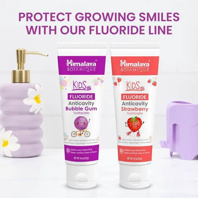 Alt view image 6 of 6 - Botanique Kids Fluoride Anticavity Toothpaste, Bubble Gum Flavor, Fluoride Toothpaste, Helps Prevents Cavities, Vegan, SLS Free, No Artificial Colors or Flavors, Gluten Free, 4 oz (113 g)