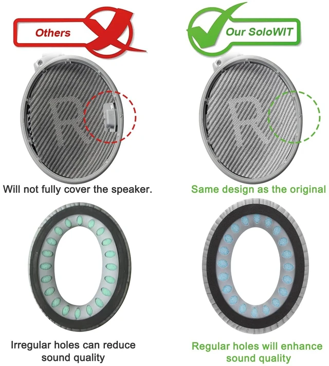 Alt view image 7 of 7 - Earpads for Bose QC35, QC35 ii, QC45 - Silver