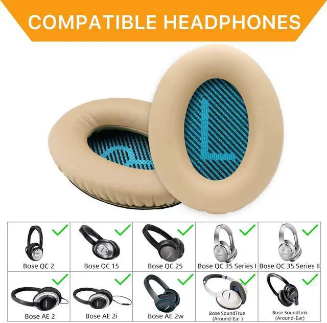 Alt view image 5 of 7 - Ear Pads for Bose QC25/QC35 II/QC35/QC15/AE2 AE2i AE2w Headphones Replacement Earpads Cushions for Bose Quietcomfort 35/Quiet Comfort 25/SoundTrue and SoundLink(AroundEar)