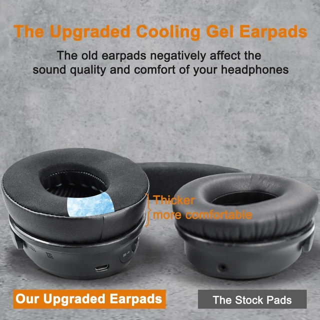 Alt view image 3 of 6 - Cooling Earpads for Bose Headphones - Black&Blue for QuietComfort QC15/QC25/QC2/QC35, (SoundTrue/SoundLink)Around-Ear I/II, AE2/AE2i