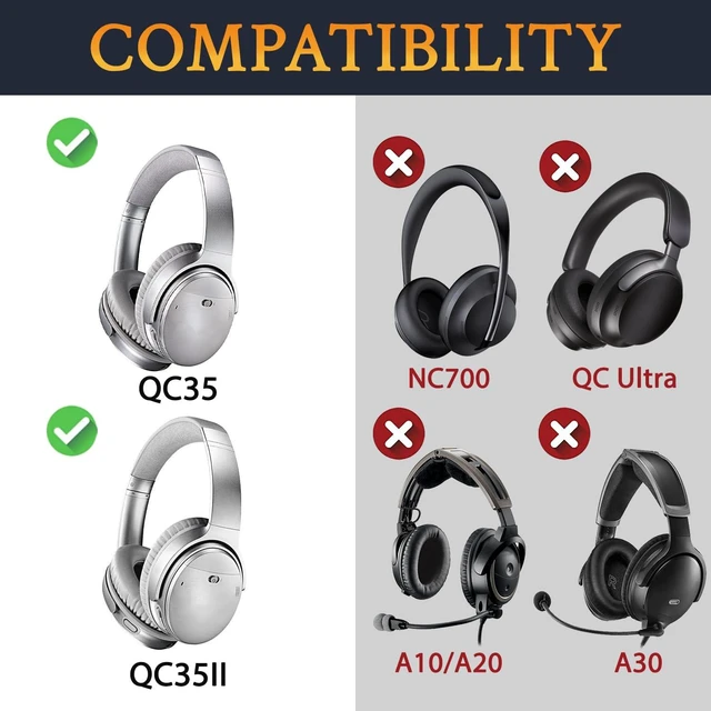 Alt view image 3 of 7 - Earpads for Bose QC35, QC35 ii, QC45 - Silver