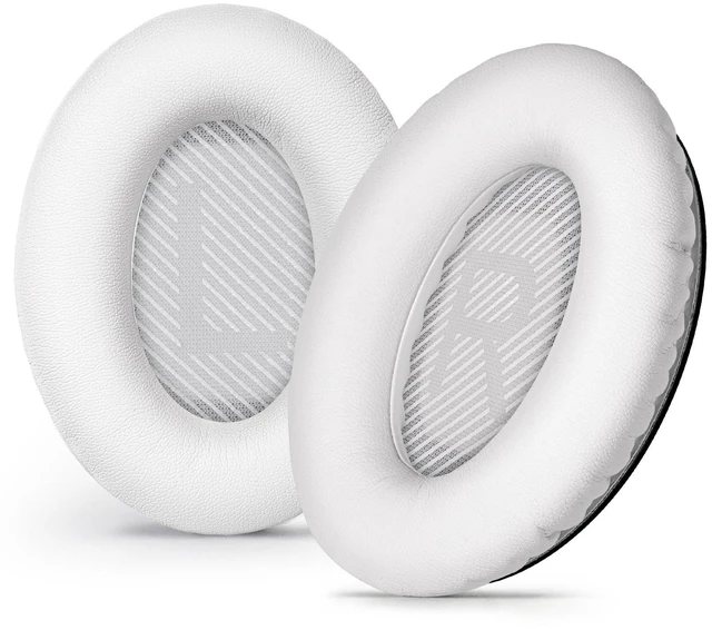 Main image of Replacement Ear-Pads Cushions for Bose QuietComfort-35 (QC-35) and QuietComfort-35 II (QC-35 II) Over-Ear Headphones (White)