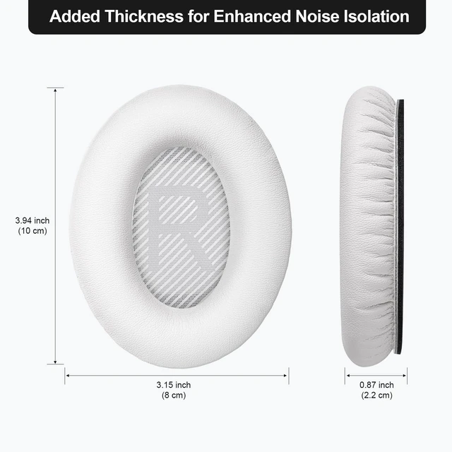 Alt view image 5 of 7 - Replacement Ear-Pads Cushions for Bose QuietComfort-35 (QC-35) and QuietComfort-35 II (QC-35 II) Over-Ear Headphones (White)