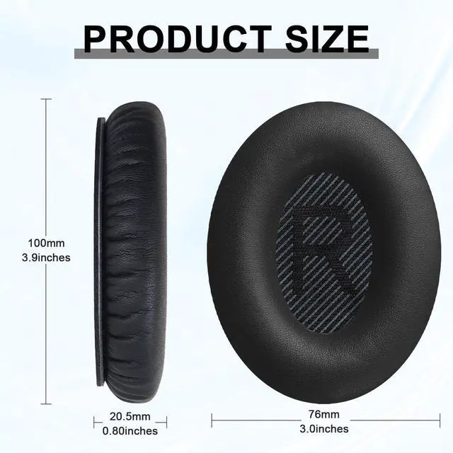 Alt view image 2 of 7 - Replacement Ear Pads for Bose QC35 & QC35II Headphones-Black&Black | Earpads for Bose QuietComfort 35 & 35ii, QC15/QC25/QC2, SoundTrue/SoundLink Around-Ear I/II, AE2/AE2i Ear Cushions Ear Covers
