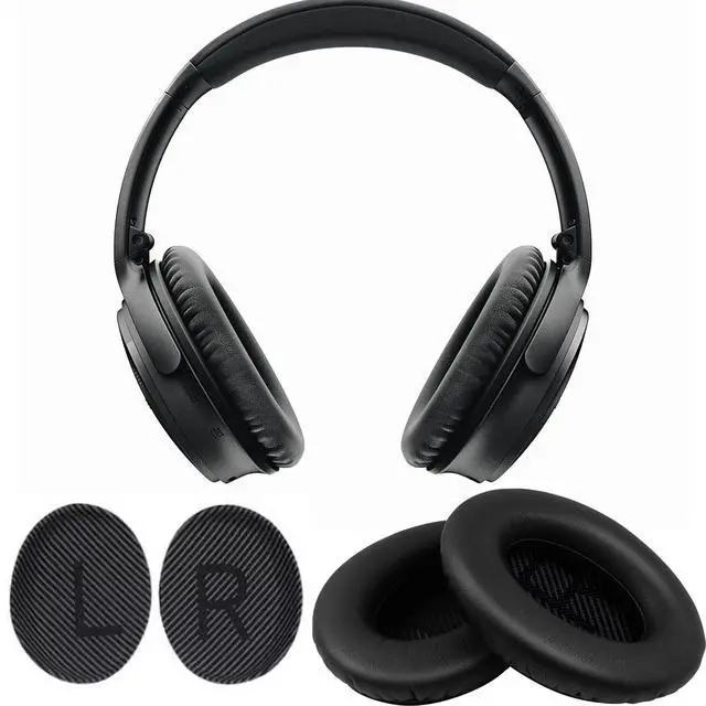 Alt view image 5 of 7 - Replacement Ear Pads for Bose QC35 & QC35II Headphones-Black&Black | Earpads for Bose QuietComfort 35 & 35ii, QC15/QC25/QC2, SoundTrue/SoundLink Around-Ear I/II, AE2/AE2i Ear Cushions Ear Covers