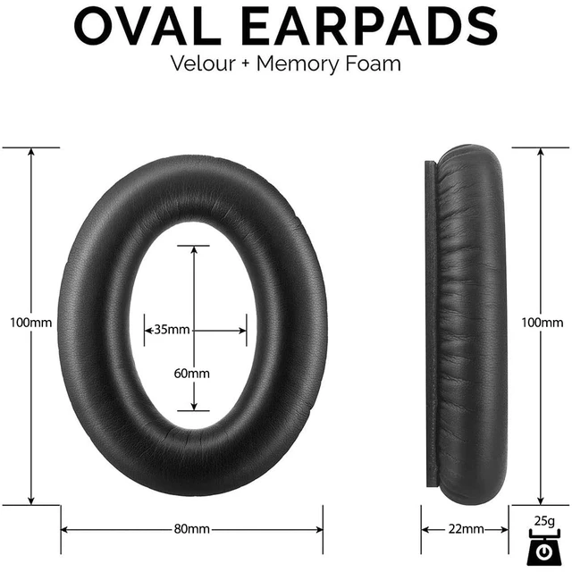 Alt view image 5 of 7 - Headphones Replacement Ear Pads for Bose QuietComfort 35 QC35 & QC35 II Premium Memory Foam, Soft Protein Leather, Enhanced Noise Isolation, Easy Install, Comfortable & Durable (Blue)