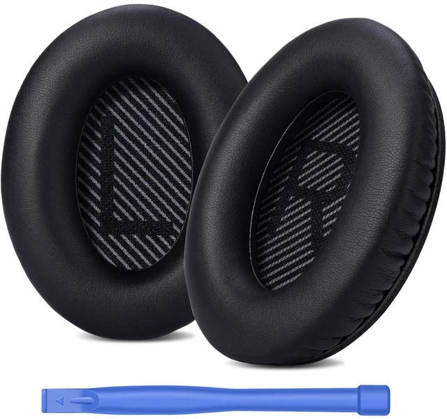 Main image of Headphones Replacement Ear Pads for Bose QuietComfort 35 QC35 & QC35 II Premium Memory Foam, Soft Protein Leather, Enhanced Noise Isolation, Easy Install, Comfortable & DurableBlack