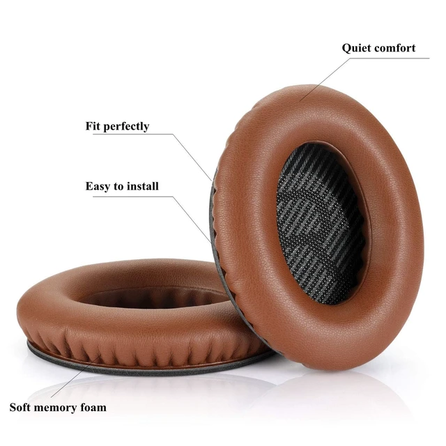 Alt view image 6 of 6 - Headphones Replacement Ear Pads Cover, EarPads Cushion for Bose Quietcomfort QC15 QC25 QC35 35 ii -1 Pair (Brown)