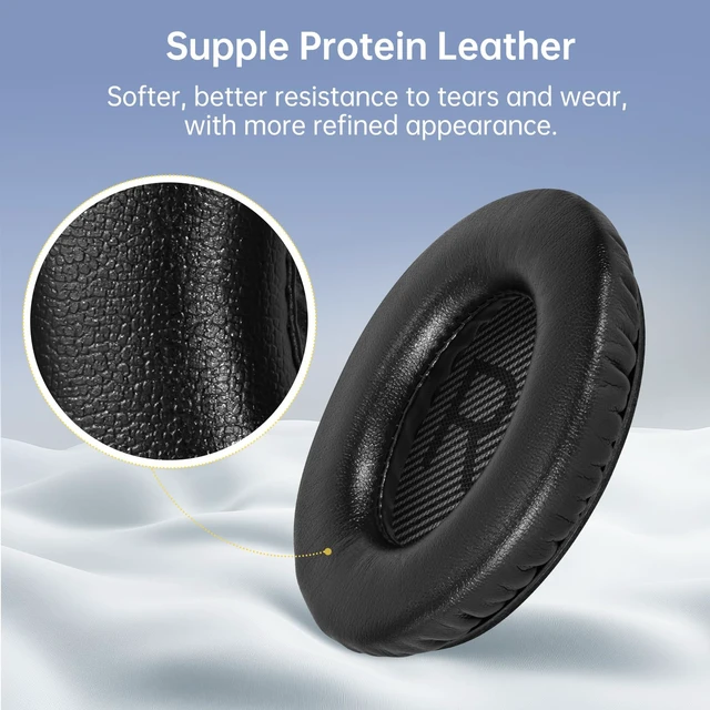 Alt view image 4 of 7 - Replacement Ear Pads for Bose QuietComfort QC 35 (ii) 25 15 2 Headphones, Tear-Proof Earpads Cushion for QC35 (ii) QC25 QC15 QC2 SoundTrue/SoundLink AE2/AE2i/AE2w Around-Ear Headphones (Black)