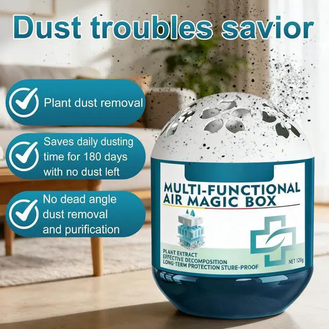 Alt view image 2 of 7 - Indoor Air Purification Dust Removal Magic Box,Multi-Functional Air Magic Box,Automatic Dust Collection Air Box for Home,Plant Extract Formula,Use for Any Room120g