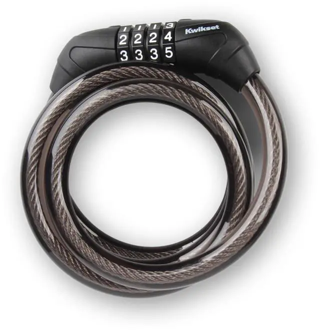Main image of 5 ft Combination Bicycle Cable Lock, 4-Digit, 1/2 in Diameter, Bike and Outdoor Security, 1 Pack, Black