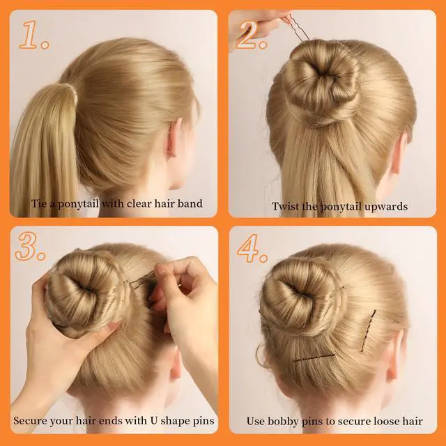 Alt view image 7 of 7 - 300pcs Bobby Pins Hair Pins Kit, 100 Hair Pin for Women 100 Bobby Pins Brown and 100 Hair Bands, Hair Pins for Buns 2inch 2.36inch 2.75inch