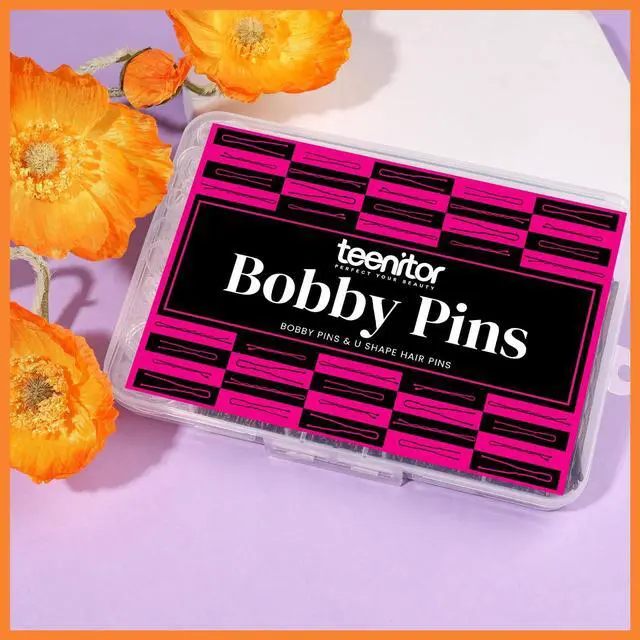 Alt view image 3 of 7 - 300pcs Bobby Pins Hair Pins Kit, 100 Hair Pin for Women 100 Bobby Pins Brown and 100 Hair Bands, Hair Pins for Buns 2inch 2.36inch 2.75inch