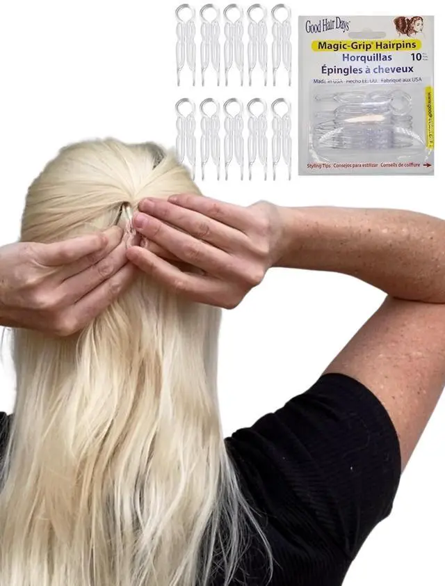 Main image of Magic-Grip Hairpins, 10 Styling Updo U-Pins for Strong Hold