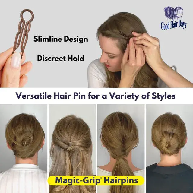 Alt view image 5 of 6 - Magic-Grip Hairpins, 10 Styling Updo U-Pins for Strong Hold
